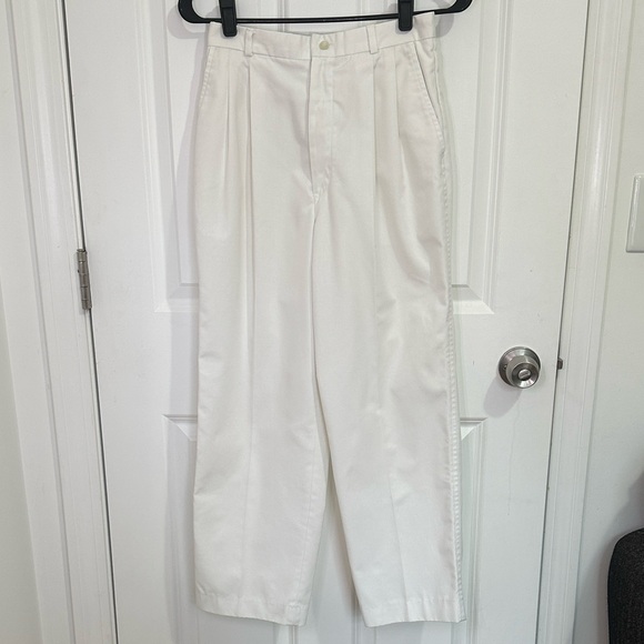 Vintage Other - Vintage Lands' End Classic Pleated White Pants Size Kids 8